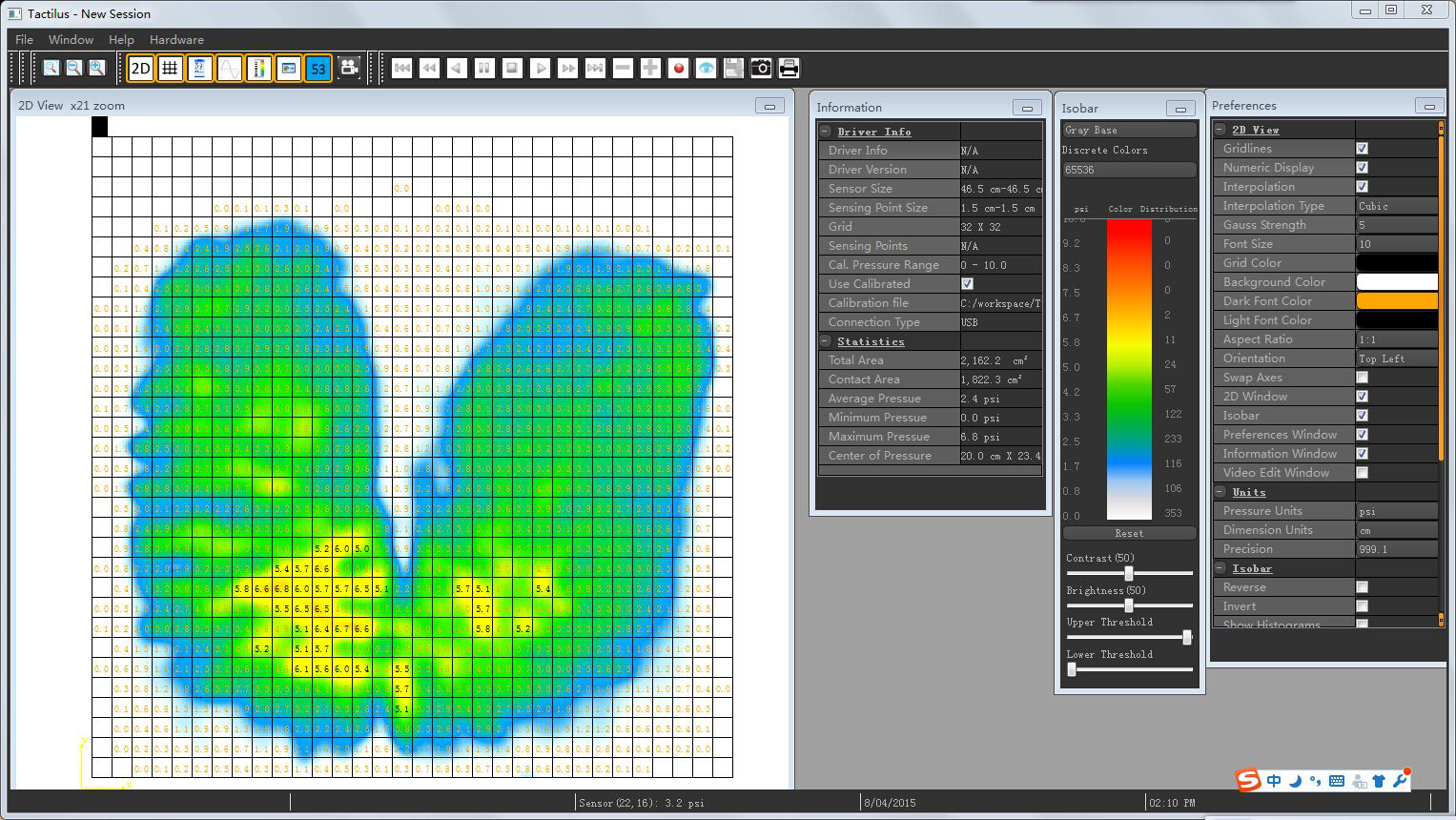 SPI TACTILUS汽车坐垫压力分布测量系统