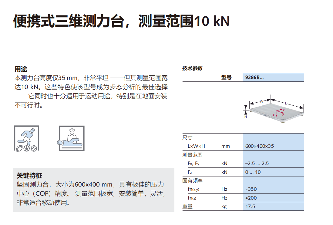 KISTLER三维测力台
