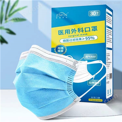 耳挂式17.0cm×9.5cm医用外科口罩